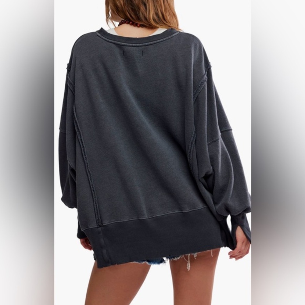 Free‎ People Camden Oversize Graphic Sweatshirt/ Snake Combo - Picture 4 of 6